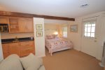 Lower level queen bedroom with efficiency kitchen, pull-out twin
